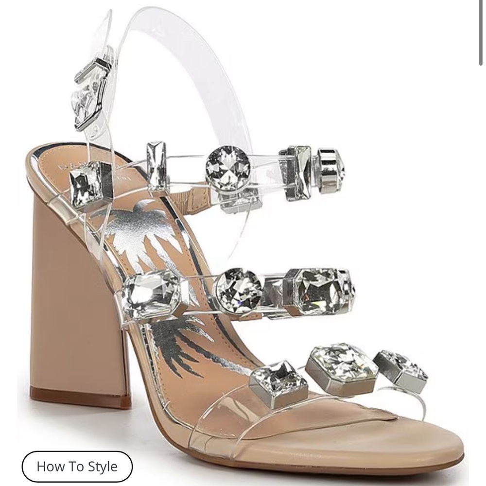 NEW Gianni Bini X DANNIJO Bianca Clear Vinyl Jewel Embellished Dress Sandals